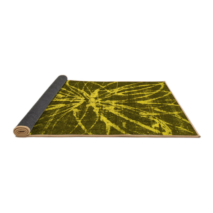 Sideview of Abstract Yellow Modern Rug, abs1112yw
