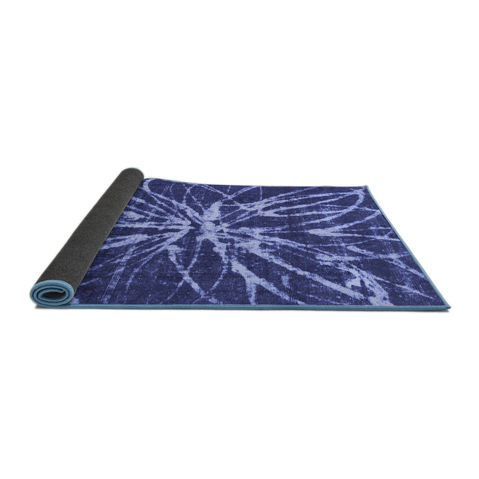 Sideview of Abstract Blue Modern Rug, abs1112blu