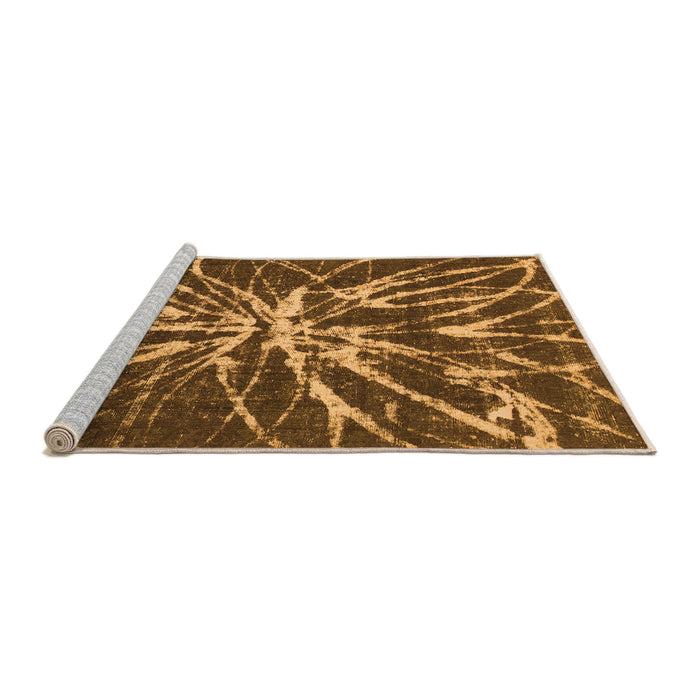Sideview of Machine Washable Abstract Orange Modern Area Rugs, wshabs1112org