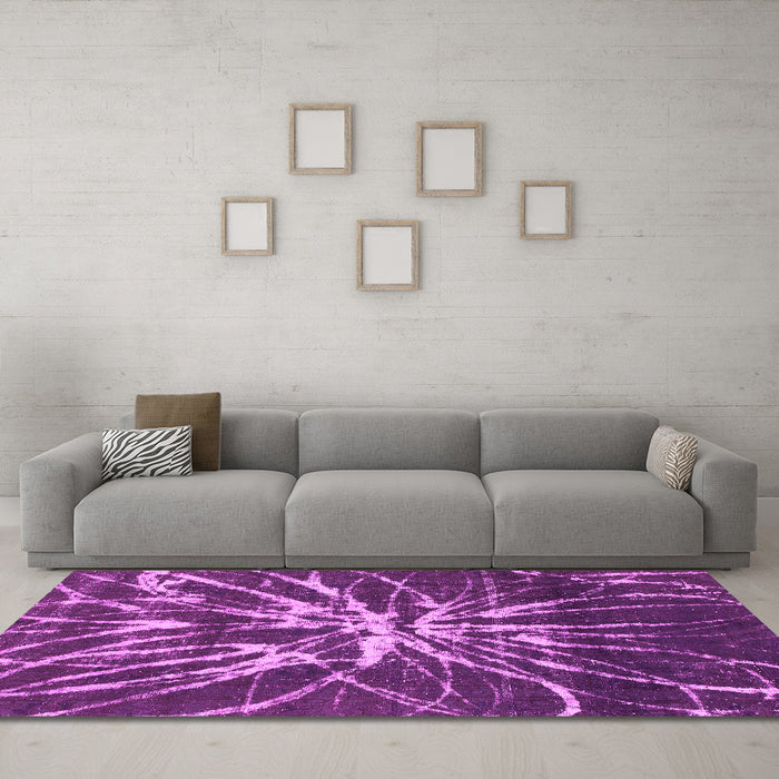 Machine Washable Abstract Pink Modern Rug in a Living Room, wshabs1112pnk