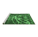 Sideview of Machine Washable Abstract Emerald Green Modern Area Rugs, wshabs1112emgrn