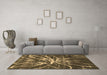 Machine Washable Abstract Brown Modern Rug in a Living Room,, wshabs1112brn