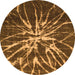 Round Machine Washable Abstract Orange Modern Area Rugs, wshabs1112org