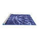 Sideview of Machine Washable Abstract Blue Modern Rug, wshabs1112blu