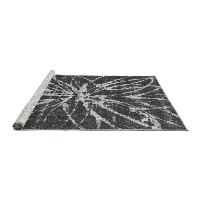 Sideview of Machine Washable Abstract Gray Modern Rug, wshabs1112gry