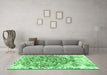 Machine Washable Abstract Emerald Green Modern Area Rugs in a Living Room,, wshabs1113emgrn