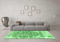 Machine Washable Abstract Emerald Green Modern Rug, wshabs1113emgrn