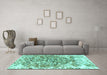 Machine Washable Abstract Turquoise Modern Area Rugs in a Living Room,, wshabs1113turq