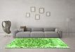 Machine Washable Abstract Green Modern Area Rugs in a Living Room,, wshabs1113grn