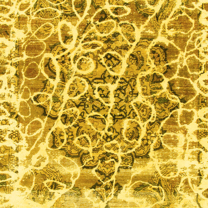 Machine Washable Abstract Yellow Modern Rug, wshabs1113yw