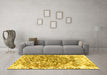 Machine Washable Abstract Yellow Modern Rug in a Living Room, wshabs1113yw