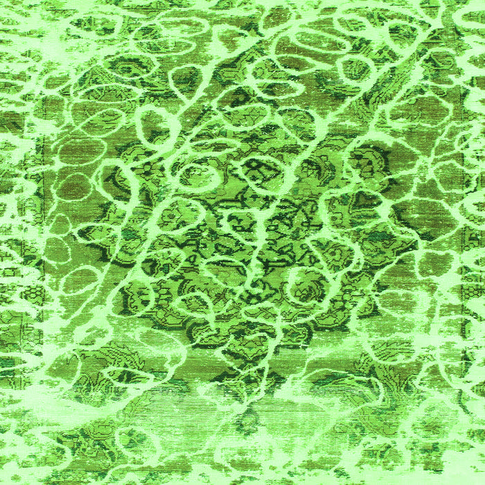 Square Machine Washable Abstract Green Modern Area Rugs, wshabs1113grn