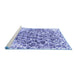 Sideview of Machine Washable Abstract Blue Modern Rug, wshabs1113blu