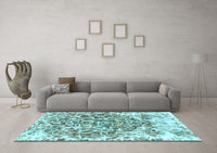 Machine Washable Abstract Light Blue Modern Rug, wshabs1113lblu