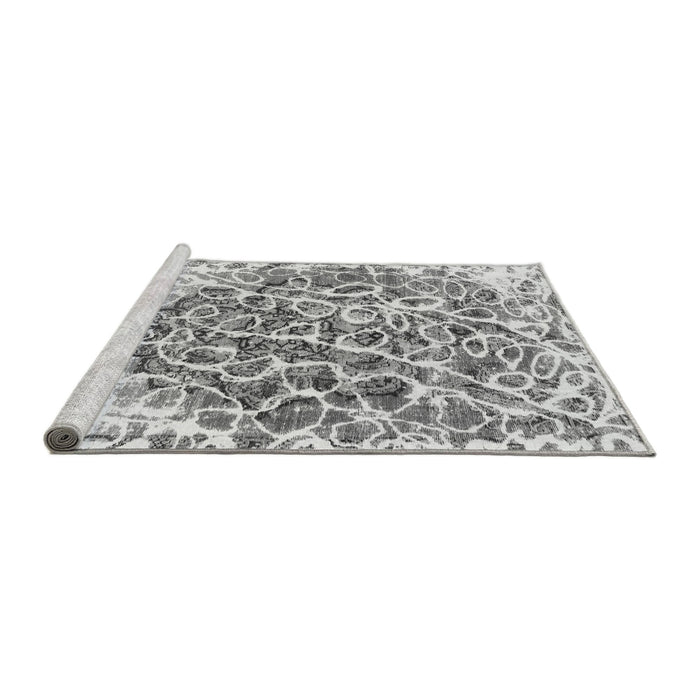 Sideview of Machine Washable Abstract Gray Modern Rug, wshabs1113gry