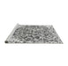 Sideview of Machine Washable Abstract Gray Modern Rug, wshabs1113gry