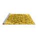 Sideview of Machine Washable Abstract Yellow Modern Rug, wshabs1113yw