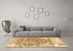 Machine Washable Abstract Brown Modern Rug in a Living Room,, wshabs1113brn