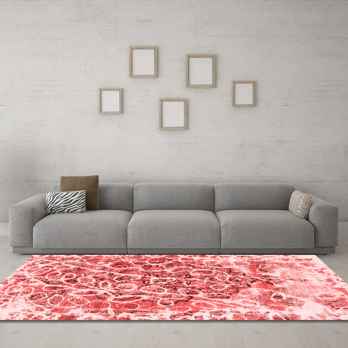 Modern Red Washable Rugs