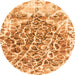 Round Abstract Orange Modern Rug, abs1113org