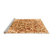 Sideview of Machine Washable Abstract Orange Modern Area Rugs, wshabs1113org