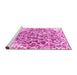 Sideview of Machine Washable Abstract Pink Modern Rug, wshabs1113pnk