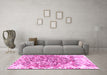 Machine Washable Abstract Pink Modern Rug in a Living Room, wshabs1113pnk