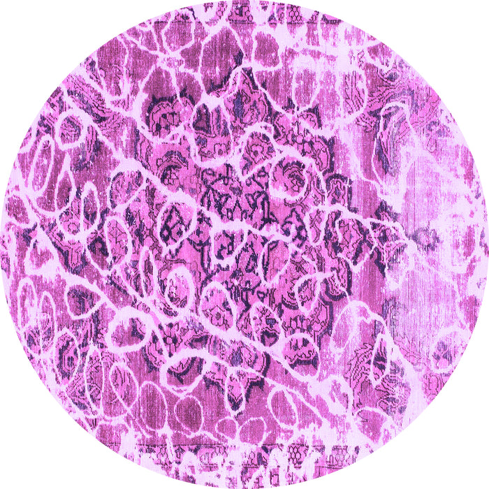 Round Machine Washable Abstract Purple Modern Area Rugs, wshabs1113pur