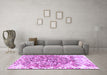 Machine Washable Abstract Purple Modern Area Rugs in a Living Room, wshabs1113pur