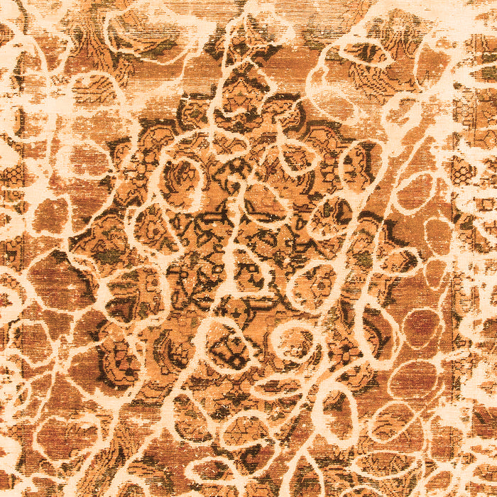 Machine Washable Abstract Orange Modern Area Rugs, wshabs1113org