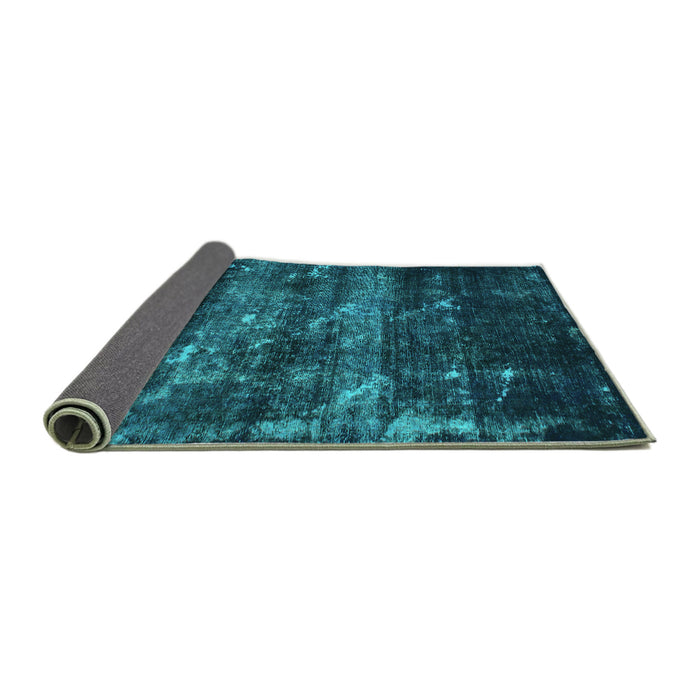 Sideview of Abstract Turquoise Modern Rug, abs1114turq