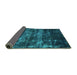 Sideview of Abstract Turquoise Modern Rug, abs1114turq