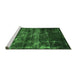 Sideview of Machine Washable Abstract Green Modern Area Rugs, wshabs1114grn