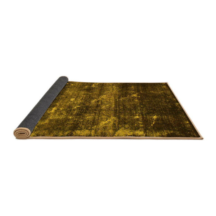 Sideview of Abstract Yellow Modern Rug, abs1114yw