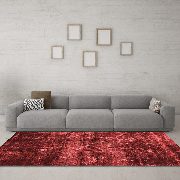 Modern Red Washable Rugs
