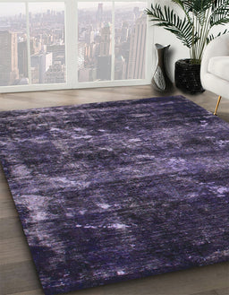 Machine Washable Abstract French Lilac Purple Rug in a Family Room, wshabs1114