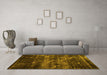 Machine Washable Abstract Yellow Modern Rug in a Living Room, wshabs1114yw