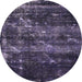 Round Machine Washable Abstract French Lilac Purple Rug, wshabs1114