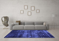 Machine Washable Abstract Blue Modern Rug, wshabs1114blu