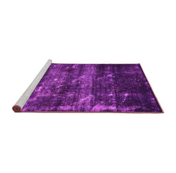 Sideview of Machine Washable Abstract Pink Modern Rug, wshabs1114pnk