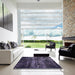 Square Machine Washable Abstract French Lilac Purple Rug in a Living Room, wshabs1114