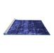 Sideview of Machine Washable Abstract Blue Modern Rug, wshabs1114blu