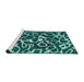 Sideview of Machine Washable Abstract Medium Aqua Marine Green Rug, wshabs1115