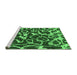 Sideview of Machine Washable Abstract Emerald Green Modern Area Rugs, wshabs1115emgrn