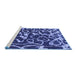 Sideview of Machine Washable Abstract Blue Modern Rug, wshabs1115blu