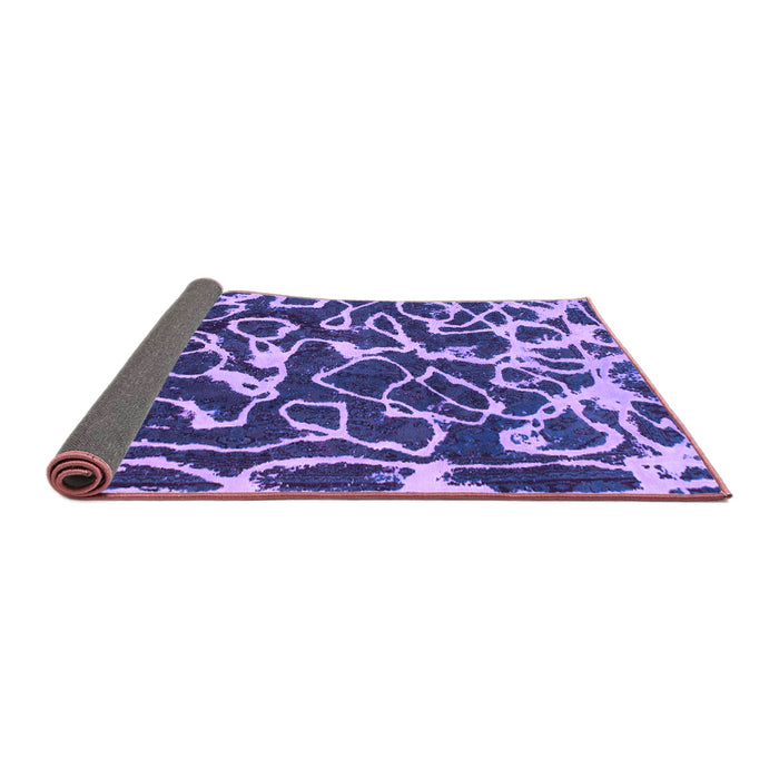 Sideview of Abstract Purple Modern Rug, abs1115pur