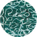 Square Abstract AquaMarine Green Modern Rug, abs1115