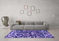 Machine Washable Abstract Purple Modern Rug, wshabs1115pur