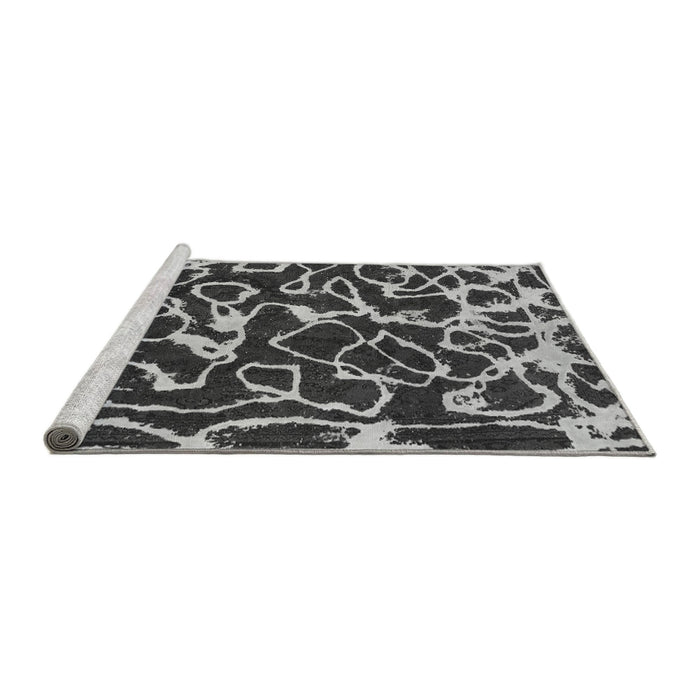 Sideview of Machine Washable Abstract Gray Modern Rug, wshabs1115gry