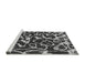 Sideview of Machine Washable Abstract Gray Modern Rug, wshabs1115gry